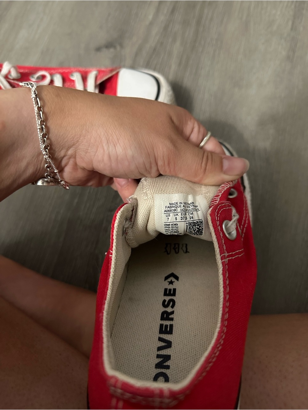 Red platform converse women’s size 7 - Picture 7 of 8